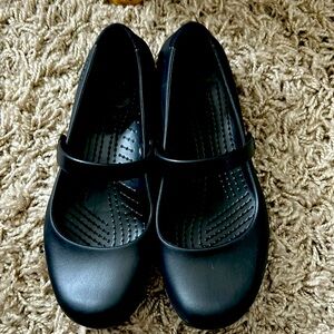 CROCS Black Mary Jane Shoes.  NWT. Fun and easy to wear.